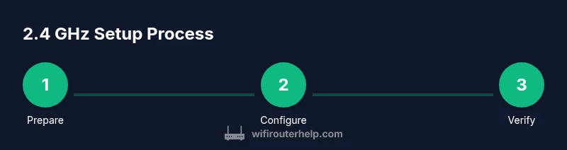 Process diagram showing enabling 2.4 GHz band in three steps