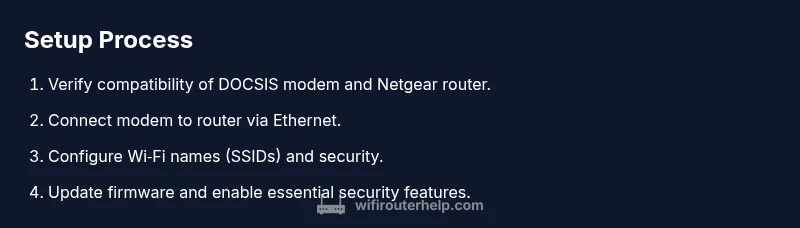 Process flow for setting up a cable modem and Netgear router