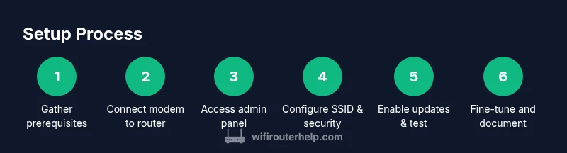 Infographic showing six-step process to set up Spectrum WiFi Router