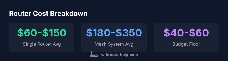 Graph showing router price ranges for single routers, mesh systems, and budget options