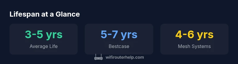 Infographic showing typical router lifespans by type