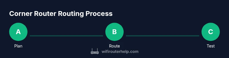 Process diagram showing corner router routing