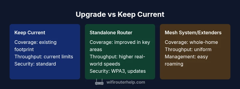 Graphic comparing keep current vs upgrade options