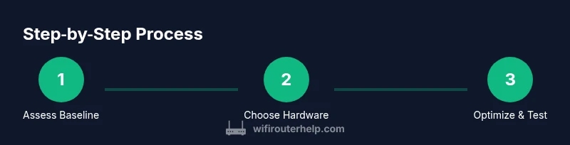 Infographic showing a three-step process for optimizing a home wifi network