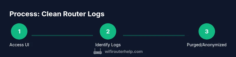 Infographic showing steps to clean router logs