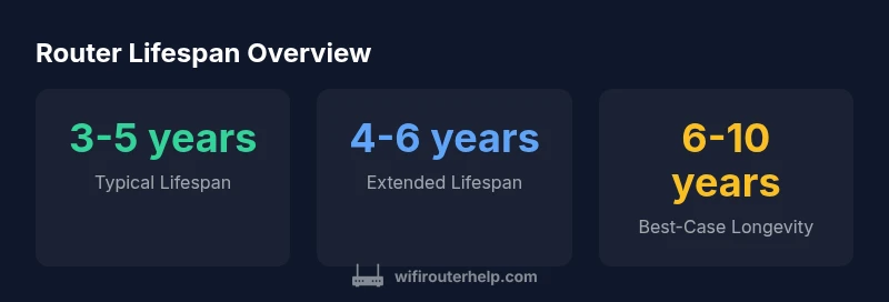 Infographic showing router lifespan ranges