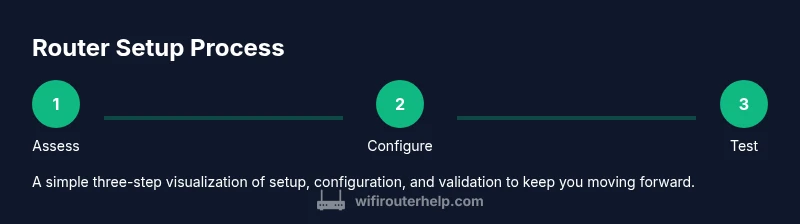 Process diagram showing steps to set up a home router