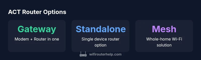 Diagram showing ACT gateway, standalone router, and mesh options