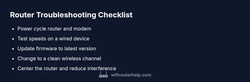 Checklist for router troubleshooting