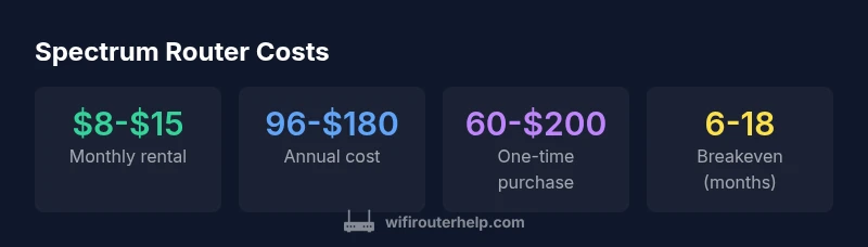 Infographic showing Spectrum router rental vs ownership costs