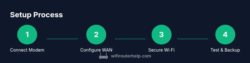 Tailwind infographic showing a four-step Soho router setup process