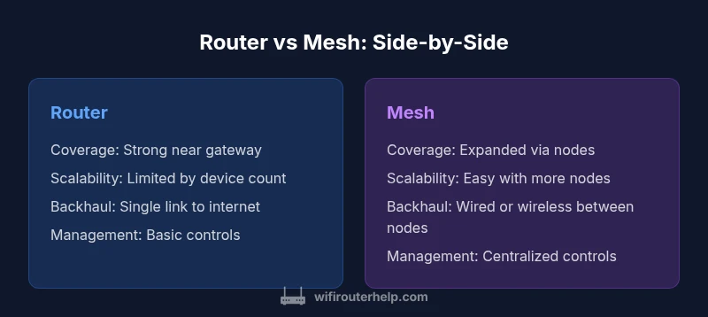 Router vs Mesh comparison infographic