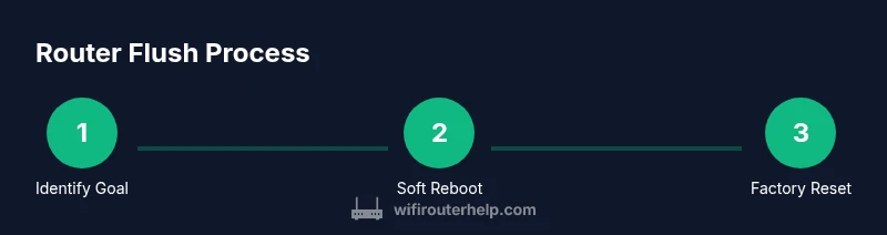 Process diagram showing steps to flush a router