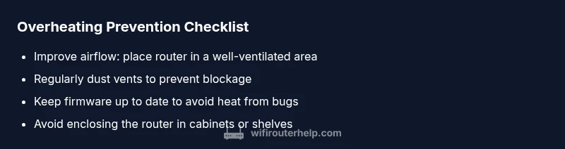 Checklist for preventing router overheating
