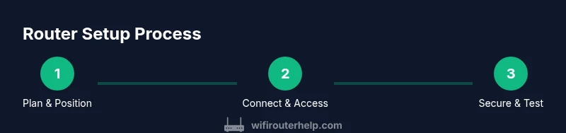 Process diagram showing steps to set up a home network router