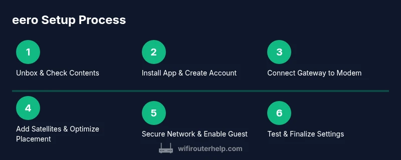 Tailwind infographic showing step-by-step eero setup