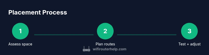 Process diagram showing steps for router and modem placement