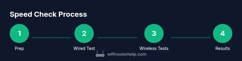 Process diagram showing steps to check router speed