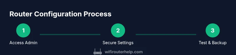Three-step router configuration process diagram