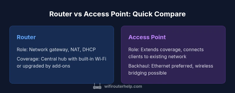 Comparison infographic router vs access point