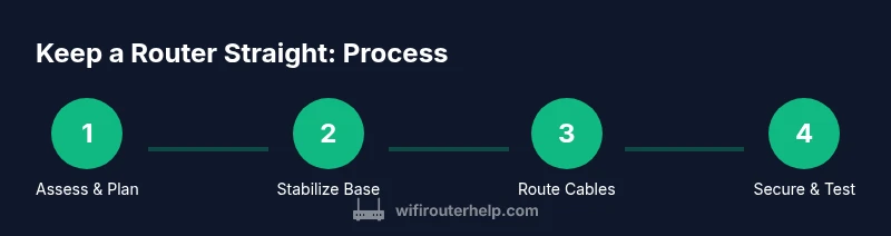 Process diagram showing steps to keep a router straight.