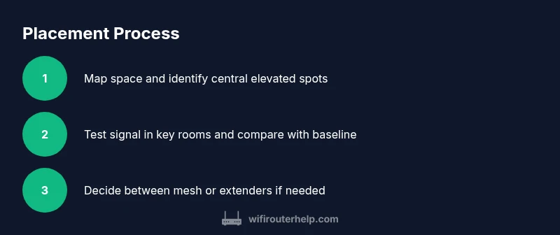 Infographic showing steps to place router effectively