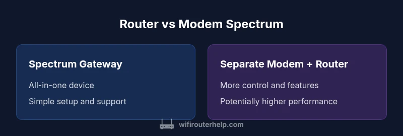 Infographic comparing Spectrum gateway vs separate modem and router
