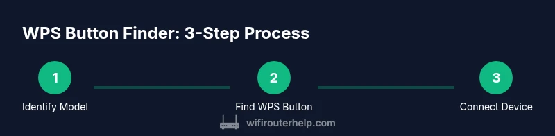 Process diagram showing locating WPS button on router