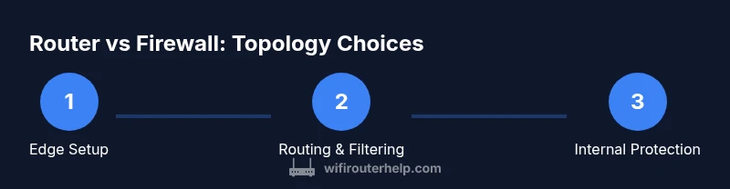 Process diagram showing router and firewall topology options