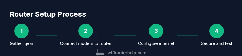 Process diagram showing steps to set up a wireless router
