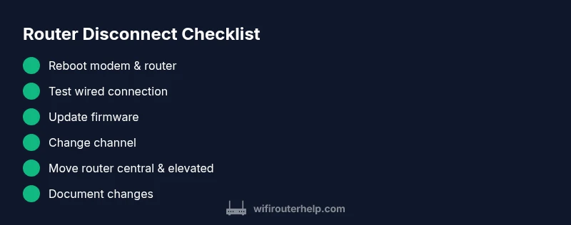 Checklist infographic for router troubleshooting