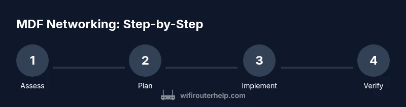 Process diagram for MDF networking steps from assess to verify
