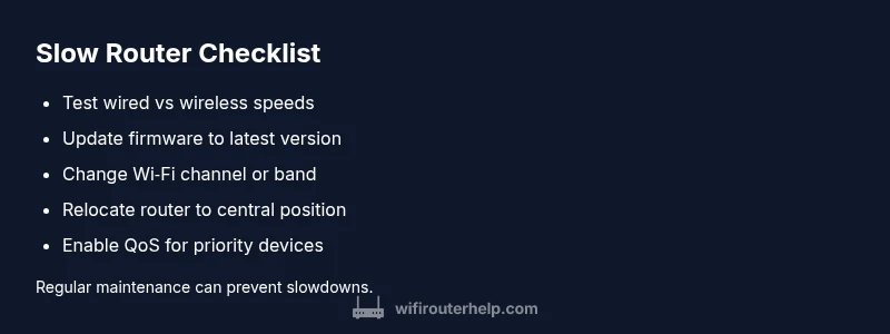 Checklist: Troubleshooting slow router